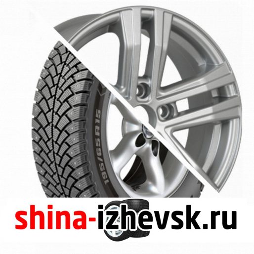 Колесо в сборе BF Goodrich G Force Stud 205/55 R16 Q 94 + Tech Line 645 6.5xR16 5×114.3 ET45 DIA67.1 Серебристый в Ижевске